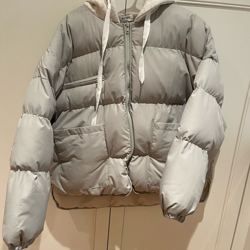 Zaful Light Gray Puffer Jacket